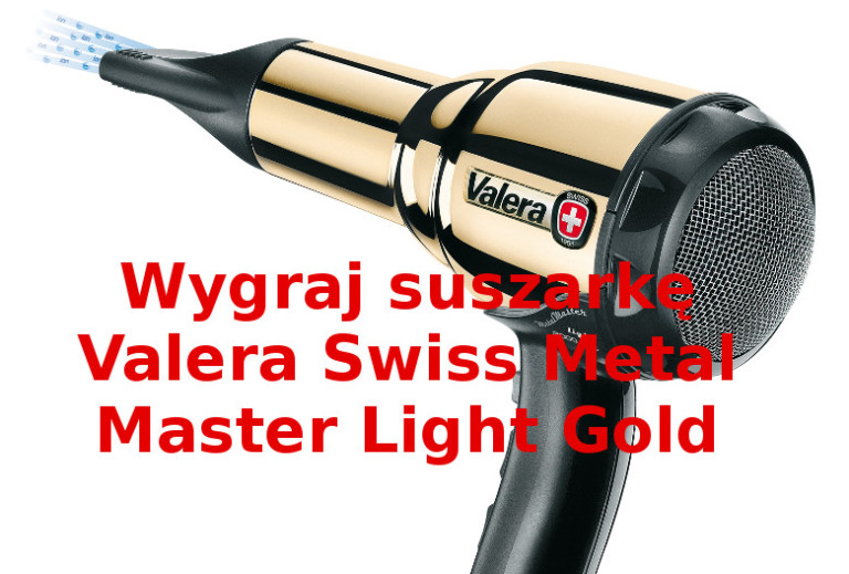Valera Swiss Metal Master Light Gold – profesjonalna  suszarka do włosów za stali szlachetnej w stylu retro KONKURS